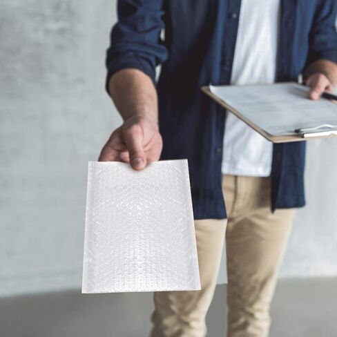 24 قطعة من مغلفات الفقاعات البلاستيكية ذاتية الغلق المبطنة والمغلفات الشحن المبطنة بالفقاعات مقاس داخلي 10 × 6.3 بوصة (أبيض + أسود) in Kuwait