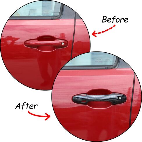 LLKUANG Car Outer Door Handle Decoration Cover Trim Compatible with Toyota Tacoma 2015-2022 ABS Door Handle Protection Molding Strip Exterior Accessories (Carbon fiber texture) in Saudi Arabia
