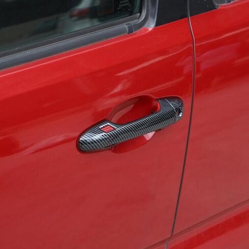 LLKUANG Car Outer Door Handle Decoration Cover Trim Compatible with Toyota Tacoma 2015-2022 ABS Door Handle Protection Molding Strip Exterior Accessories (Carbon fiber texture) in Saudi Arabia