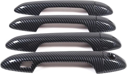 LLKUANG Car Outer Door Handle Decoration Cover Trim Compatible with Toyota Tacoma 2015-2022 ABS Door Handle Protection Molding Strip Exterior Accessories (Carbon fiber texture) in Saudi Arabia