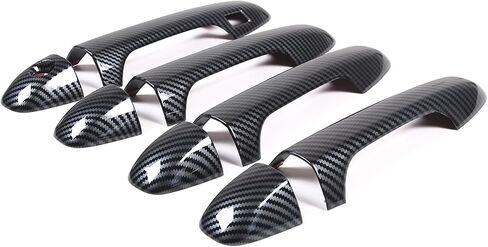 LLKUANG Car Outer Door Handle Decoration Cover Trim Compatible with Toyota Tacoma 2015-2022 ABS Door Handle Protection Molding Strip Exterior Accessories (Carbon fiber texture) in Saudi Arabia