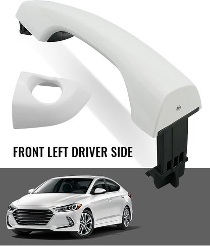 مقبض باب خارجي خارجي مع غطاء مقبض مناسب لسيارة Hyundai Elantra Sedan 2017-2020 استبدال 82661F0010 82662F0020 (جانب السائق الأيسر الأمامي) in Kuwait