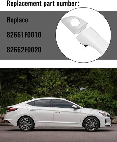 مقبض باب خارجي خارجي مع غطاء مقبض مناسب لسيارة Hyundai Elantra Sedan 2017-2020 استبدال 82661F0010 82662F0020 (جانب السائق الأيسر الأمامي) in Kuwait