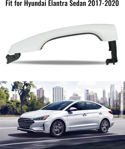 مقبض باب خارجي خارجي مع غطاء مقبض مناسب لسيارة Hyundai Elantra Sedan 2017-2020 استبدال 82661F0010 82662F0020 (جانب السائق الأيسر الأمامي) in Kuwait