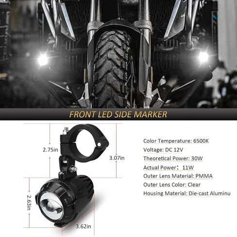 BESTVIEW Motorcycle Auxiliary Lights LED Spot Driving R1200GS Fog Lights Turn Signal DRL Compatible with R1200GS F800GS K1600 KTM Fits Universal Motorcycle 40W 6000K Spot Driving Fog Lamps in Saudi Arabia