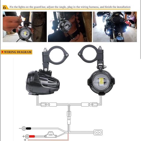 BESTVIEW Motorcycle Auxiliary Lights LED Spot Driving R1200GS Fog Lights Turn Signal DRL Compatible with R1200GS F800GS K1600 KTM Fits Universal Motorcycle 40W 6000K Spot Driving Fog Lamps in Saudi Arabia