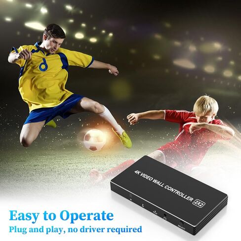 وحدة تحكم حائط الفيديو 2X2,4K HDMI معالج جدار الفيديو لعرض الربط بـ 4 قنوات، 8 أوضاع الربط 2 × 2 1 × 2 1 × 3 1 × 4 2 × 1 3 × 1 4 × 1،180 درجة للتدوير والتحكم عن بعد، 4 شاشات تلفزيون في شاشة عرض حائط واحدة in Saudi Arabia