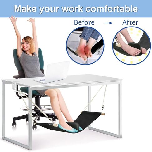 Yamasan Foot Hammock Under Desk with Separate Cushion Footrest Adjustable Office Foot Rest Under Desk Hammock Portable Desk Feet Hammock in Saudi Arabia