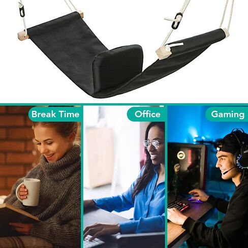 Yamasan Foot Hammock Under Desk with Separate Cushion Footrest Adjustable Office Foot Rest Under Desk Hammock Portable Desk Feet Hammock in Saudi Arabia
