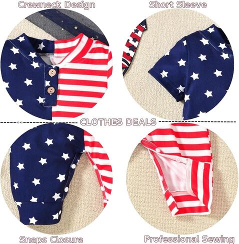 Newborn Infant Baby 4th of July Romper in Saudi Arabia