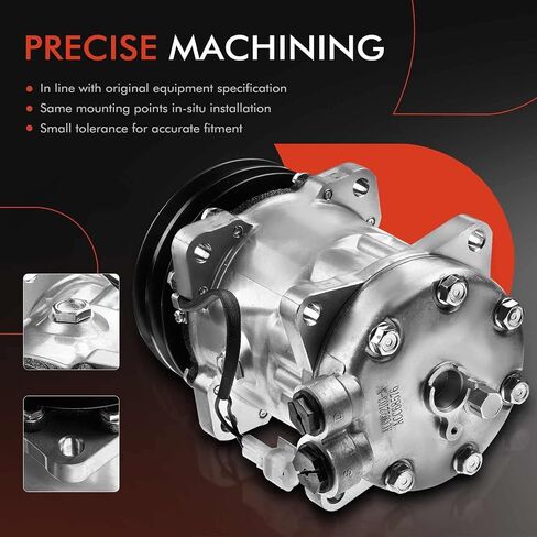 A-Premium Air Conditioner AC Compressor with Clutch Compatible with Ford A9513 AT9522 CF7000 L8000F L8501 L8511 L8513 LT9000 LT9501 LT9522 Sterling Truck LT7500 LT8500 LT9500 in Saudi Arabia