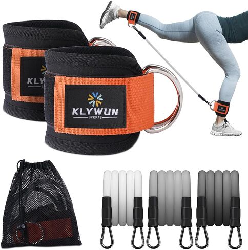 Ankle Resistance Bands with Cuffs, Ankle Bands for Working Out, Ankle Resistance Band for Leg, Booty Workout Equipment for Kickbacks Hip Fitness Training, Exercise Bands for Butt Lift Women(Orange) in Saudi Arabia