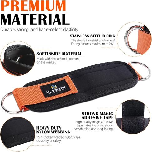 Ankle Resistance Bands with Cuffs, Ankle Bands for Working Out, Ankle Resistance Band for Leg, Booty Workout Equipment for Kickbacks Hip Fitness Training, Exercise Bands for Butt Lift Women(Orange) in Saudi Arabia