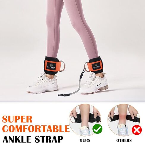 Ankle Resistance Bands with Cuffs, Ankle Bands for Working Out, Ankle Resistance Band for Leg, Booty Workout Equipment for Kickbacks Hip Fitness Training, Exercise Bands for Butt Lift Women(Orange) in Saudi Arabia