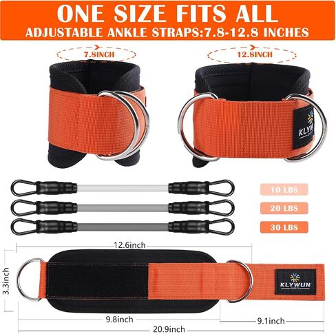 Ankle Resistance Bands with Cuffs, Ankle Bands for Working Out, Ankle Resistance Band for Leg, Booty Workout Equipment for Kickbacks Hip Fitness Training, Exercise Bands for Butt Lift Women(Orange) in Saudi Arabia