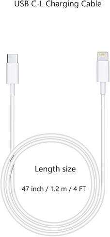 PD20w Fast Charger for iPhone 14 13, Othoking USB Type C Wall Charger with 4FT USB C to L Cable Compatible with iPhone 14/13 Pro Max iPad and More in Kuwait