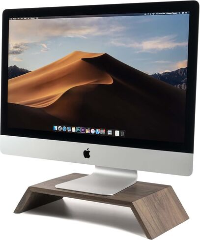 Oakywood Monitor Stand, iMac Computer Ergonomic Position Riser, Computer at Eye-Level Position, Handcrafted & Hand-Polished in EU, Solid Wood Home Office Accessories, Elevation 9 cm, Oak in Saudi Arabia