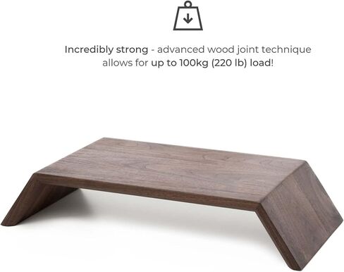 Oakywood Monitor Stand, iMac Computer Ergonomic Position Riser, Computer at Eye-Level Position, Handcrafted & Hand-Polished in EU, Solid Wood Home Office Accessories, Elevation 9 cm, Oak in Saudi Arabia