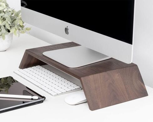 Oakywood Monitor Stand, iMac Computer Ergonomic Position Riser, Computer at Eye-Level Position, Handcrafted & Hand-Polished in EU, Solid Wood Home Office Accessories, Elevation 9 cm, Oak in Saudi Arabia