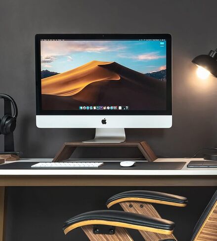 Oakywood Monitor Stand, iMac Computer Ergonomic Position Riser, Computer at Eye-Level Position, Handcrafted & Hand-Polished in EU, Solid Wood Home Office Accessories, Elevation 9 cm, Oak in Saudi Arabia