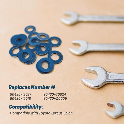 24 PCS Oil Drain Plug Gasket, 12mm Aluminum Crush Washer, Automotive Oil Pan Drain Plug Sealing Gasket for Toyota Lexus Scion, Replacement OEM Part #90430-12031, 9043012031 in Saudi Arabia