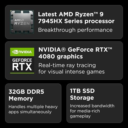 كمبيوتر محمول للألعاب Lenovo Legion Pro 7، NVIDIA® GeForce RTX™ 4080 12GB GDDR6، شاشة WQXGA مقاس 16 بوصة، AMD Ryzen 9 7945HX، ذاكرة الوصول العشوائي 32 جيجا، 1 تيرابايت SSD، 2560x1600 بكسل، Windows 11، Onyx Gray in Kuwait