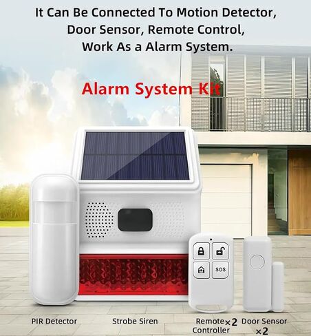 Wireless Dual-Purpose Standalone Alarm System Kit & Wireless Siren High-Power Sound&Light 433MHz Accessory Matchable,100db Horn for Home Security Alarm System,for Home/Shop/Warehouse/Farm (PE519) in Saudi Arabia