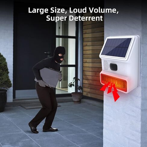 Wireless Dual-Purpose Standalone Alarm System Kit & Wireless Siren High-Power Sound&Light 433MHz Accessory Matchable,100db Horn for Home Security Alarm System,for Home/Shop/Warehouse/Farm (PE519) in Saudi Arabia