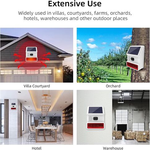 Wireless Dual-Purpose Standalone Alarm System Kit & Wireless Siren High-Power Sound&Light 433MHz Accessory Matchable,100db Horn for Home Security Alarm System,for Home/Shop/Warehouse/Farm (PE519) in Saudi Arabia