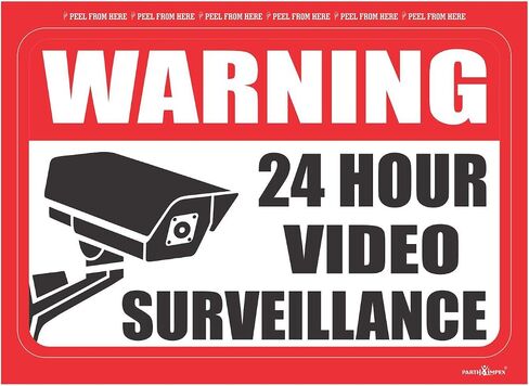 ملصق لافتة مراقبة بالفيديو - (عبوة من 20) ملصق تحذير كبير لتسجيل CCTV مقاس 4 بوصات × 6 بوصات، مغلف بالفينيل ذاتي اللصق لمقاومة الطقس في الداخل والخارج in Saudi Arabia