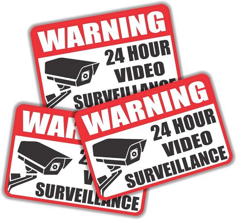 ملصق لافتة مراقبة بالفيديو - (عبوة من 20) ملصق تحذير كبير لتسجيل CCTV مقاس 4 بوصات × 6 بوصات، مغلف بالفينيل ذاتي اللصق لمقاومة الطقس في الداخل والخارج in Saudi Arabia