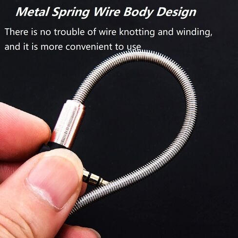 Cotchear خرطوم معدني صوت ستيريو ذكر إلى ذكر كابل 3.3ft/1m 90 درجة زاوية 3.5 ملم سلك مساعد عالمي للسيارة Aux للهاتف PC مكبر الصوت (رمادي) in Kuwait