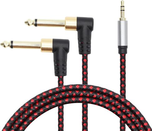 1/8" to Dual 1/4" Stereo Cable 3.5mm TRS to Dual 6.35mm 1/4 TS Mono Y Splitter Audio Cord for Smartphone, PC, Mixer, Multimedia Speaker,Home Stereo Systems(1M/3.3FT) in Saudi Arabia
