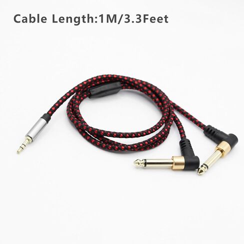1/8" to Dual 1/4" Stereo Cable 3.5mm TRS to Dual 6.35mm 1/4 TS Mono Y Splitter Audio Cord for Smartphone, PC, Mixer, Multimedia Speaker,Home Stereo Systems(1M/3.3FT) in Saudi Arabia