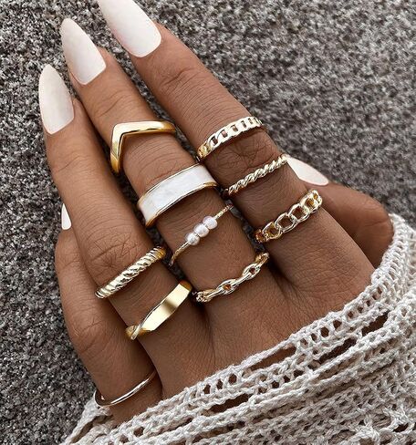 iF YOU 30 Pcs Vintage Gold Knuckle Rings Set, Boho Butterfly Snake Stackable Finger Rings for Women Girls, Silver Midi Rings Pack in Saudi Arabia