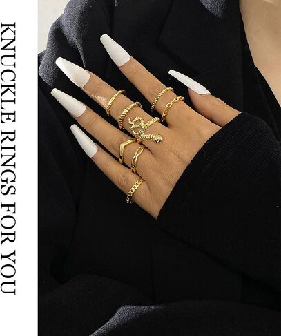 iF YOU 30 Pcs Vintage Gold Knuckle Rings Set, Boho Butterfly Snake Stackable Finger Rings for Women Girls, Silver Midi Rings Pack in Saudi Arabia