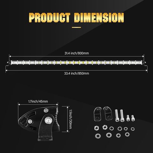 AUXTINGS 2 Pieces 4 inch 15W Ultra Slim Single Row LED Light Bar Spot Flood Beam with Mounting Bracket for Jeep Trucks SUV ATV UTV Boat Lights, 12V 24V Waterproof in Saudi Arabia