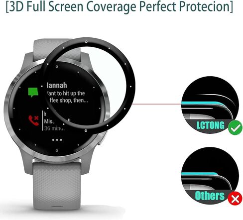 [3 عبوات] واقي شاشة متوافق مع Garmin vívoactive 4S، أقصى تغطية، مضاد للخدش، خالي من الفقاعات، منحني ثلاثي الأبعاد، واقي شاشة مرن عالي الدقة لـ Garmin vívoactive 4S in Kuwait