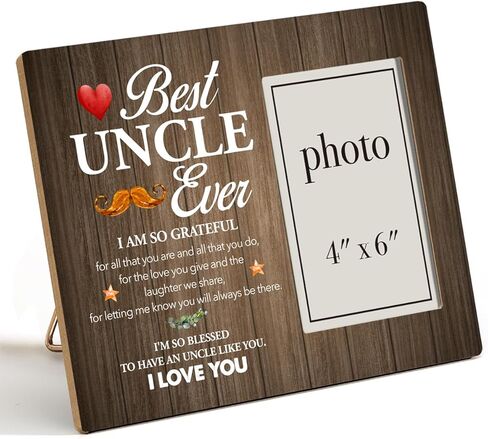 Uncle Gifts From Nephew Niece, Gifts for Uncle Wood Photo Frame Best Uncle Ever Wooden Picture Frame Uncle Gift (Photo 4x6 Inches) in Saudi Arabia