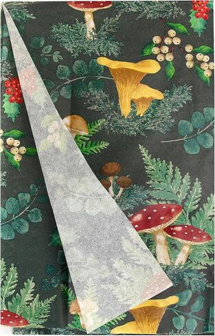 Talking Tables 4 x Forest Mushroom Themed Tissue Paper Sheets for Xmas Presents | Festive Christmas Gift Wrapping for Adults or Kids |Plastic Free & Recyclable at Home | 70cm x 50cm. in Saudi Arabia