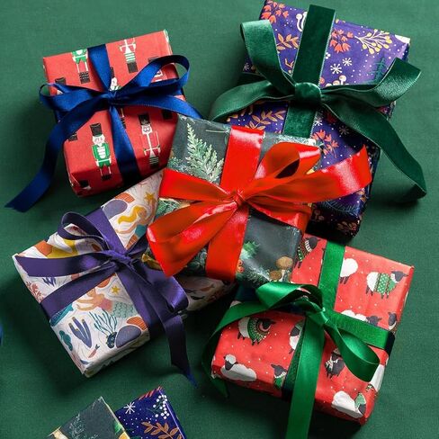Talking Tables 4 x Forest Mushroom Themed Tissue Paper Sheets for Xmas Presents | Festive Christmas Gift Wrapping for Adults or Kids |Plastic Free & Recyclable at Home | 70cm x 50cm. in Saudi Arabia