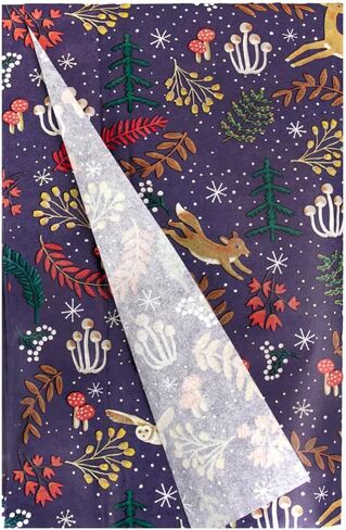 Talking Tables 4 x Forest Mushroom Themed Tissue Paper Sheets for Xmas Presents | Festive Christmas Gift Wrapping for Adults or Kids |Plastic Free & Recyclable at Home | 70cm x 50cm. in Saudi Arabia