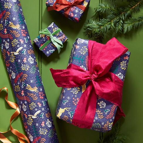 Talking Tables 4 x Forest Mushroom Themed Tissue Paper Sheets for Xmas Presents | Festive Christmas Gift Wrapping for Adults or Kids |Plastic Free & Recyclable at Home | 70cm x 50cm. in Saudi Arabia