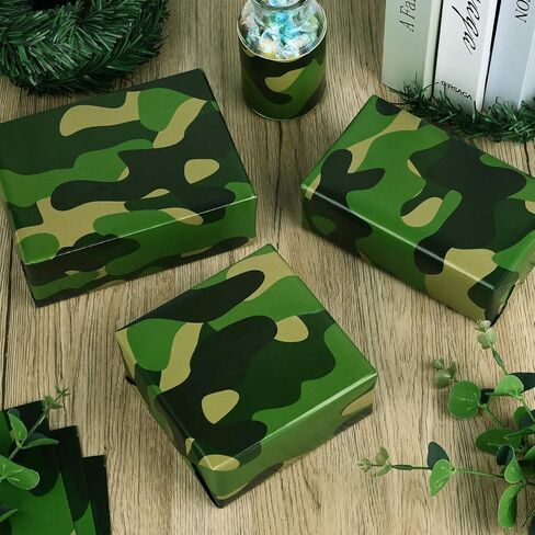 12 Sheets 28 * 20 Inches Camo Wrapping Paper for Men Boys Kids, Green Camouflage Gift Wrap Paper for Birthday Camping Themed Party Retirement Hunting Party Crafts in Saudi Arabia