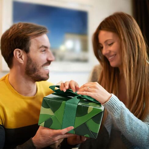 12 Sheets 28 * 20 Inches Camo Wrapping Paper for Men Boys Kids, Green Camouflage Gift Wrap Paper for Birthday Camping Themed Party Retirement Hunting Party Crafts in Saudi Arabia