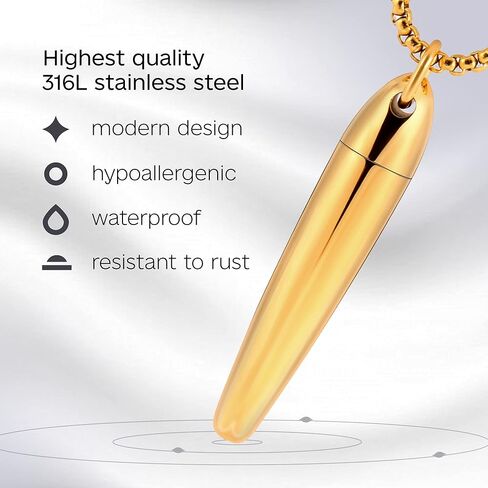 Urn Necklace for Ashes for Men and Women - Pet Cremation Jewelry for Ashes - Stainless Steel Small Keepsake Pendant for Human Ashes (Silver) in Saudi Arabia