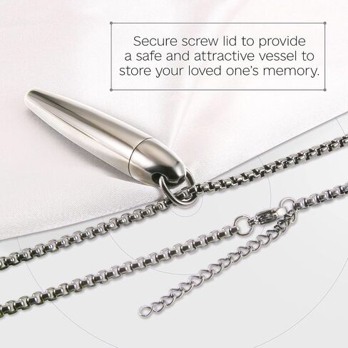 Urn Necklace for Ashes for Men and Women - Pet Cremation Jewelry for Ashes - Stainless Steel Small Keepsake Pendant for Human Ashes (Silver) in Saudi Arabia