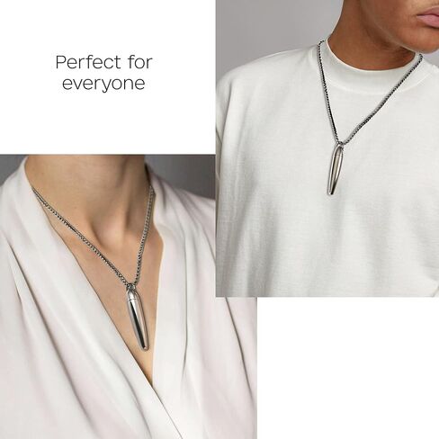 Urn Necklace for Ashes for Men and Women - Pet Cremation Jewelry for Ashes - Stainless Steel Small Keepsake Pendant for Human Ashes (Silver) in Saudi Arabia