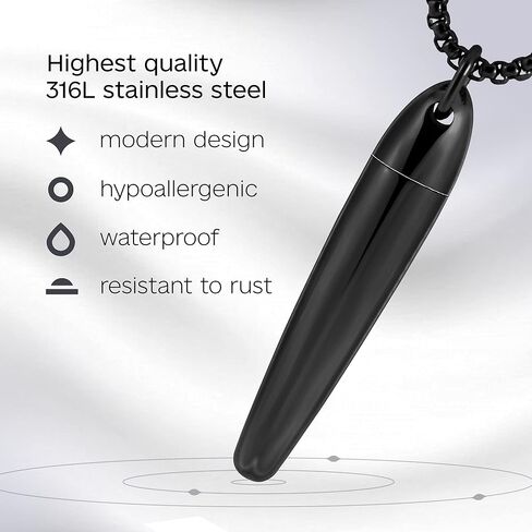 Urn Necklace for Ashes for Men and Women - Pet Cremation Jewelry for Ashes - Stainless Steel Small Keepsake Pendant for Human Ashes (Silver) in Saudi Arabia