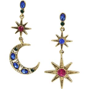 Celestial Moon & Star Drop Earrings
